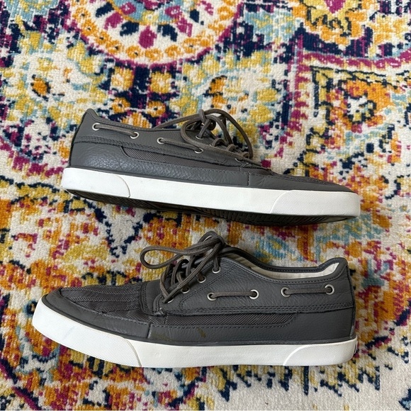 Polo Ralph Lauren Parkstone Low Lace-Up Leather Shoes in Gray Size 13D main image 12